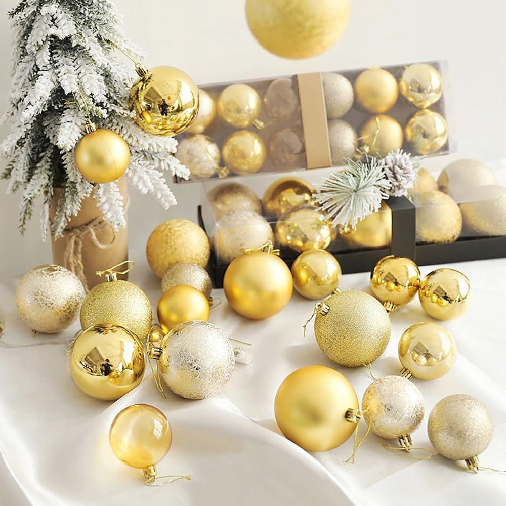 CHRISTMAS BALLS SET XXL 101 pcs GOLD PATTERNS Brand Dollo Christmas