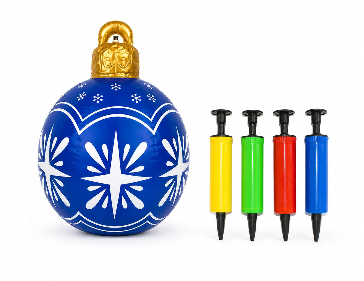 CHRISTMAS BAUBLE INFLATABLE Giant Decoration XXL 85 cm with Pump