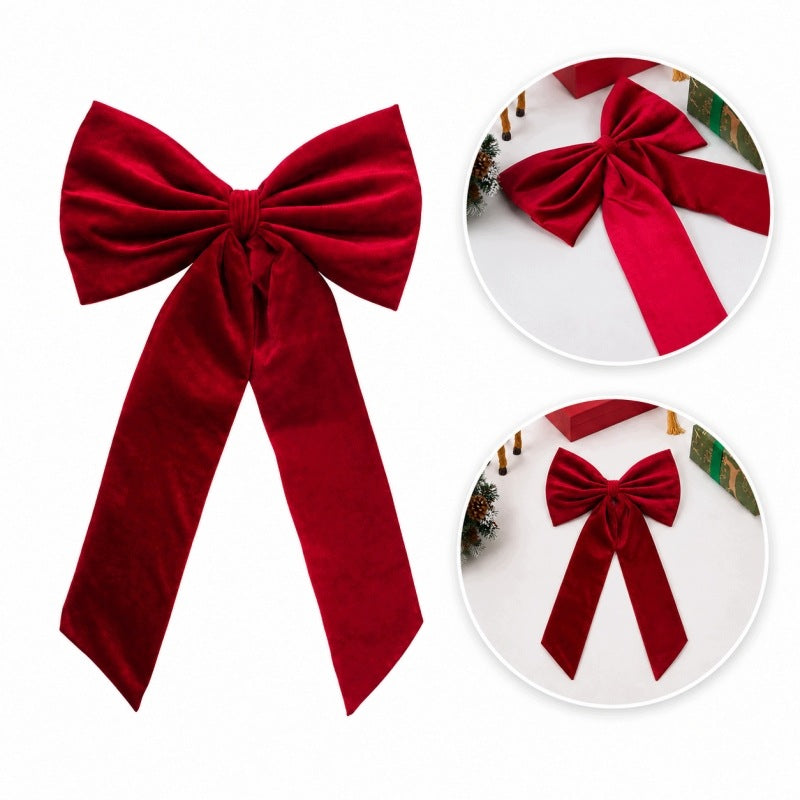 CHRISTMAS BOW FOR CHRISTMAS TREE, WALL, DOOR - RED - 38x75 CM