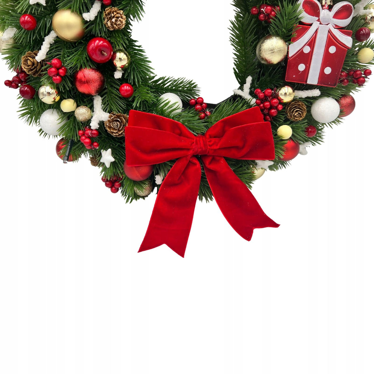 CHRISTMAS DOOR WREATH WITH LED WREATH - HANDMADE Manufacturer code WIENIEC-BN-M