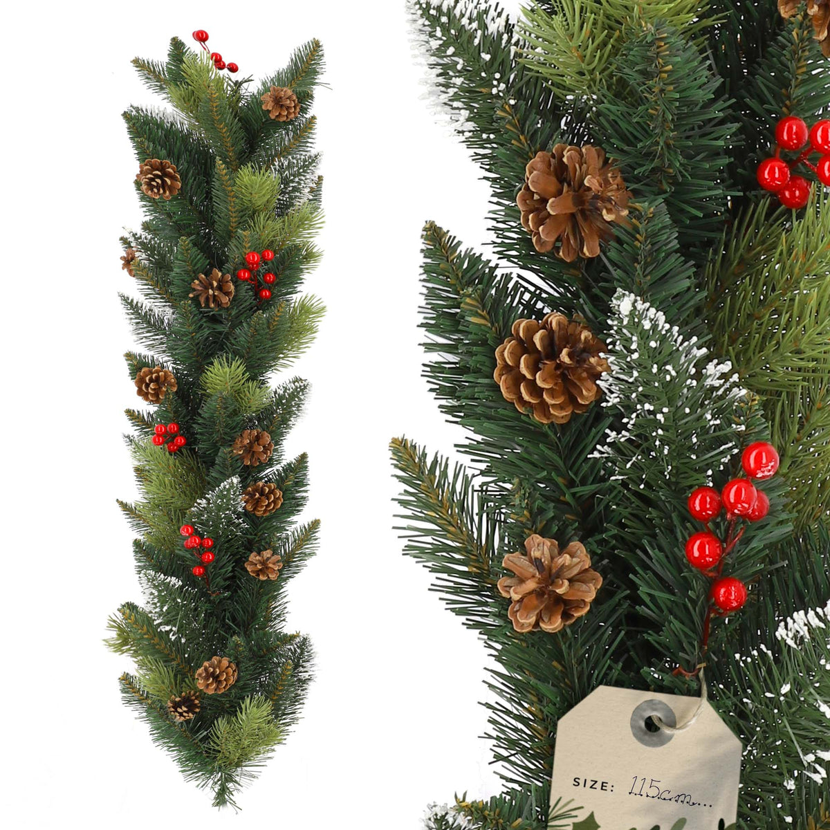 CHRISTMAS GARLAND CHRISTMAS TREE ARTIFICIAL DENSE CHAIN CONES PREMIUM 115 cm