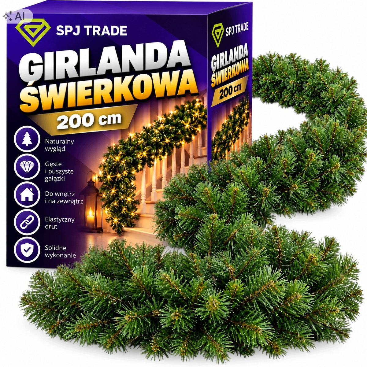 CHRISTMAS GARLAND CHRISTMAS TREE CHAIN CHRISTMAS GARLANDS OUTDOOR 200 CM