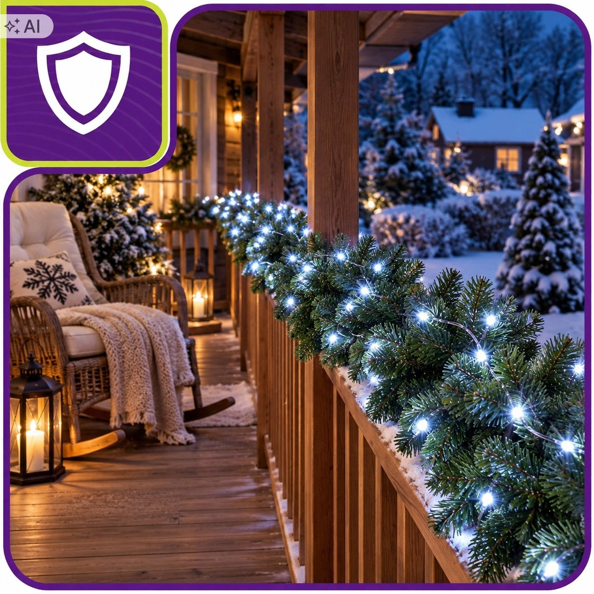 CHRISTMAS GARLAND CHRISTMAS TREE CHAIN GARLAND OUTDOOR LIGHTS 280 CM Packaging status original
