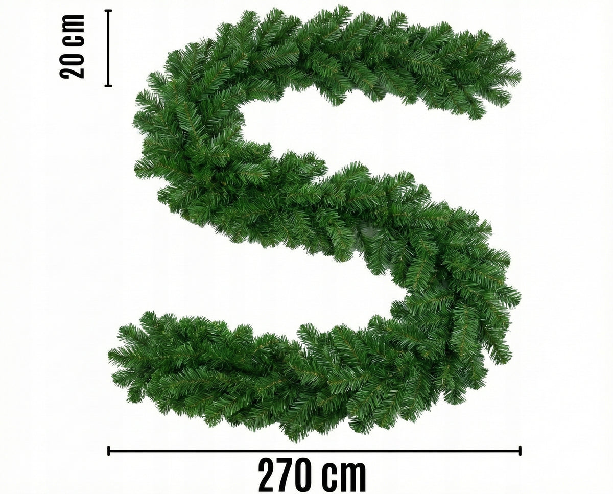 CHRISTMAS GARLAND Christmas Tree Chain Decorative Dense Green 270 cm