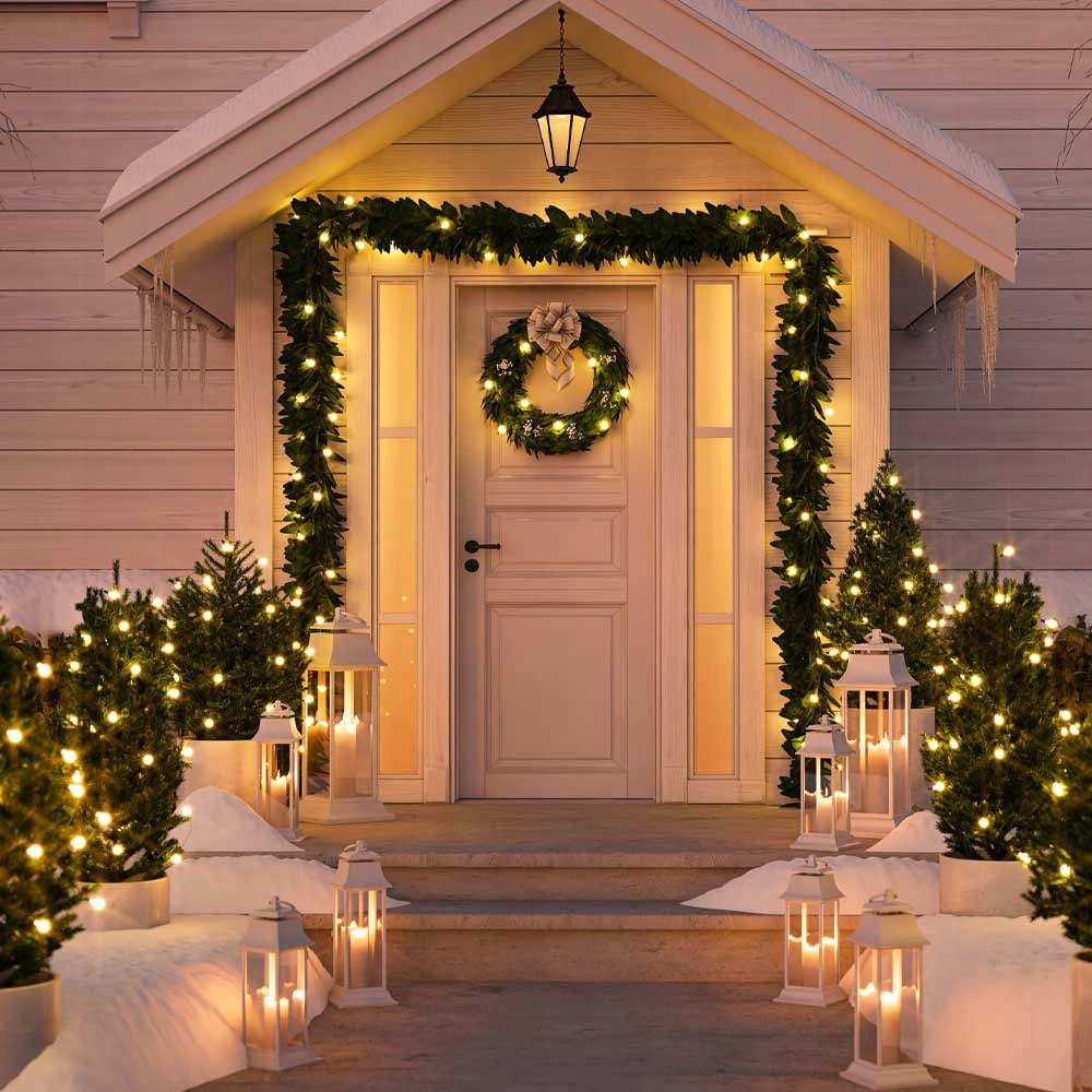 CHRISTMAS GARLAND Christmas tree 2,7m green spruce chain wreath THICK Packaging status original
