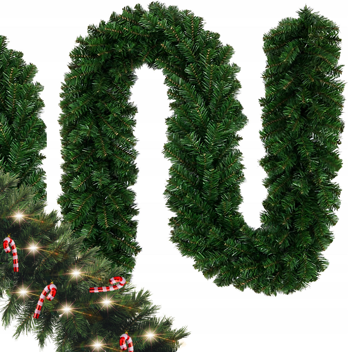 CHRISTMAS GARLAND Christmas tree 3m green spruce Christmas tree chain THICK