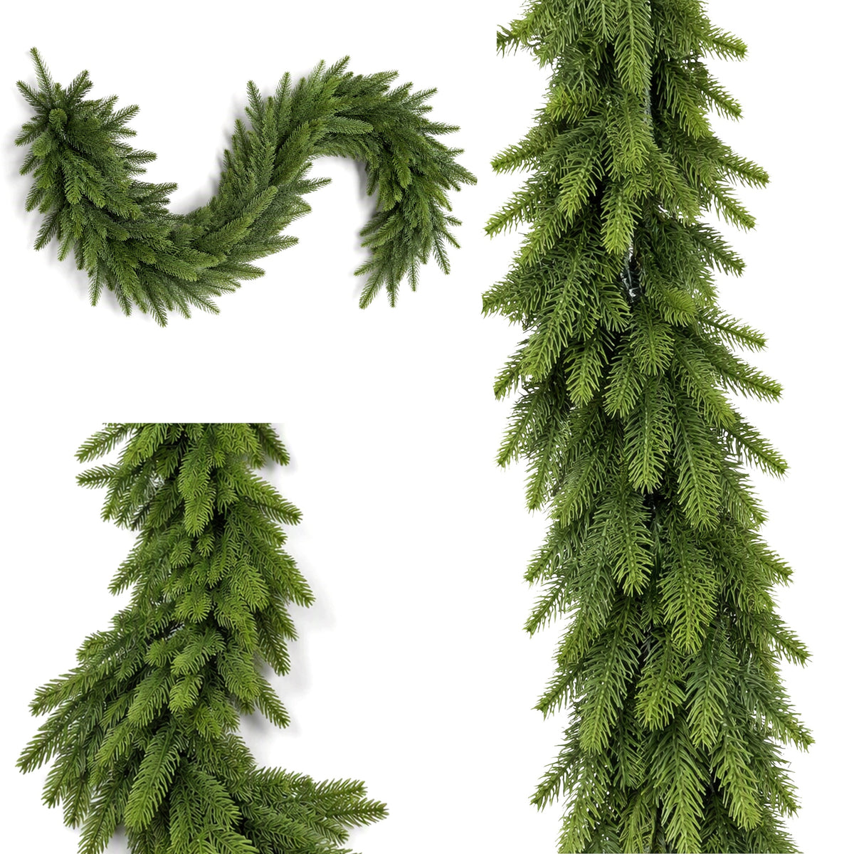 CHRISTMAS GARLAND GREEN 200 cm fir as live 100%PE 3D