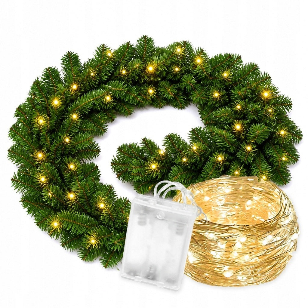CHRISTMAS GARLAND LIGHT CHRISTMAS TREE 3m LED LIGHTS CHAIN GREEN DENSE