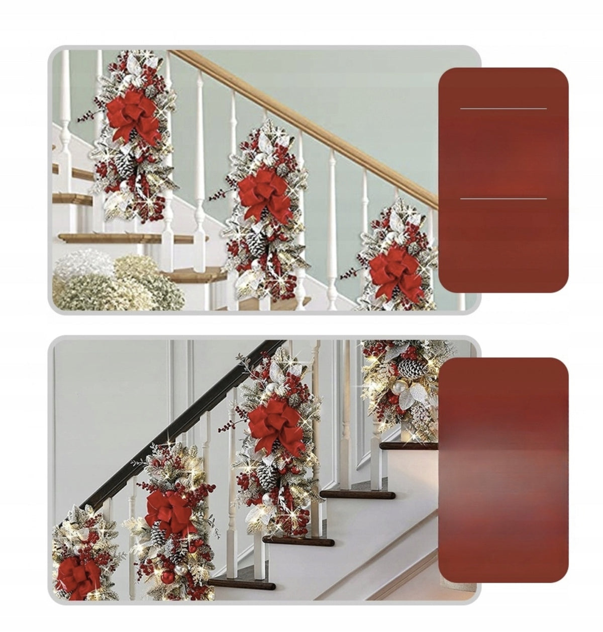 CHRISTMAS GARLAND WITH LED LIGHTS CHRISTMAS ORNAMENTS FOR WINDOW AND HOME Manufacturer code A
