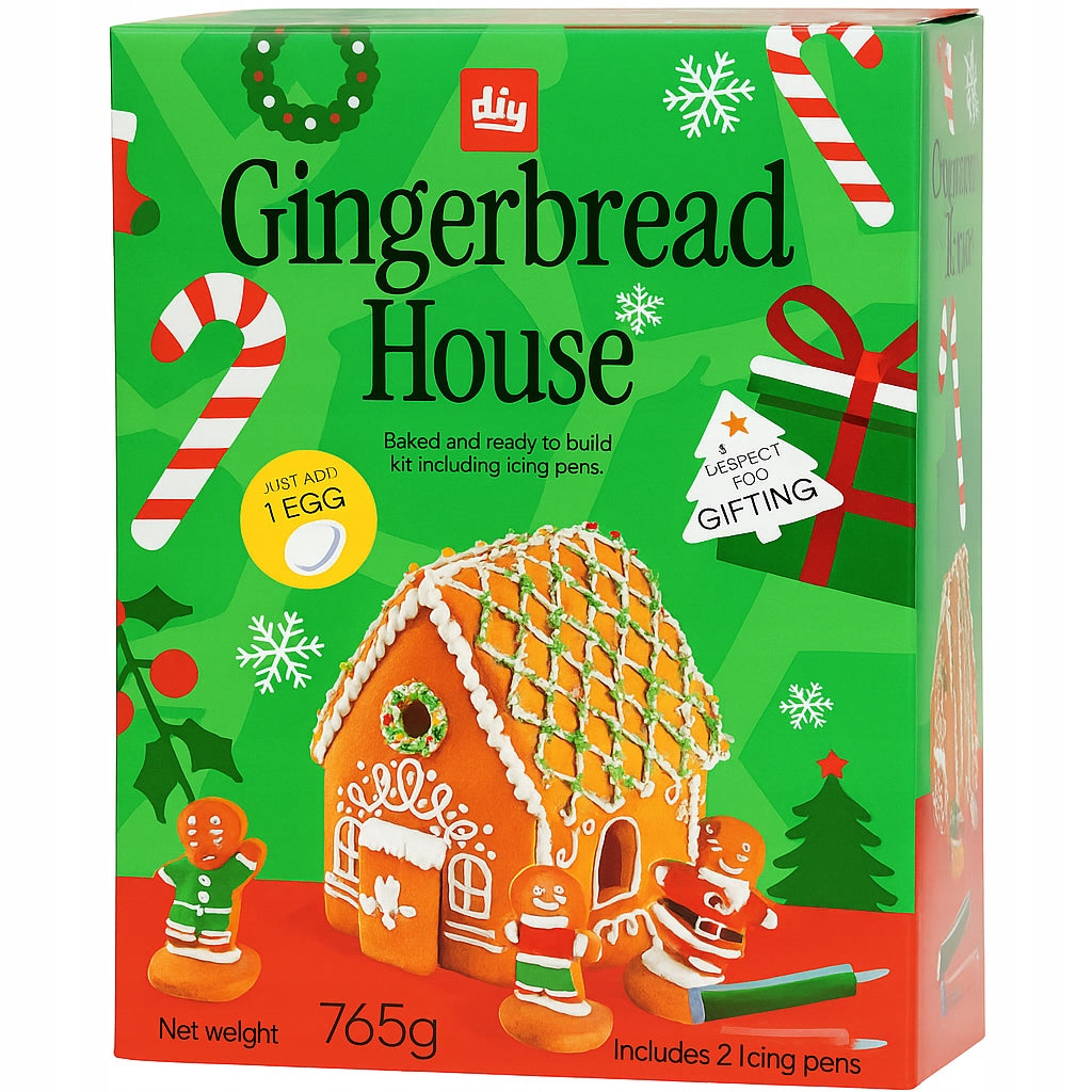 CHRISTMAS GINGERBREAD HOUSE TO FOLD CHRISTMAS 765g GINGERBREAD