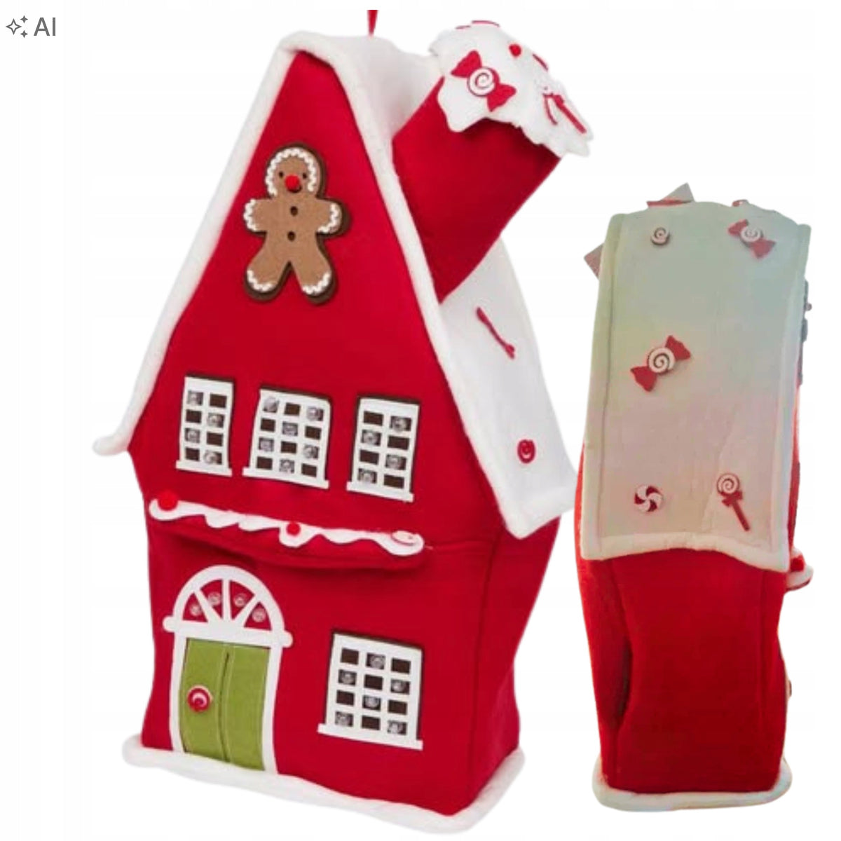 CHRISTMAS HOUSE ILLUMINATED 60 CM LARGE RED LED DECORATION