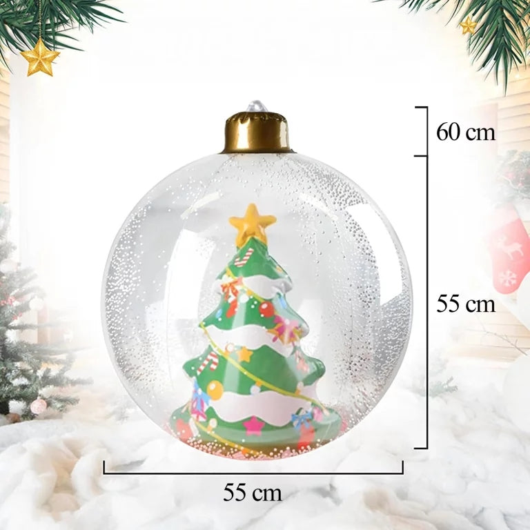 CHRISTMAS INFLATABLE BAUBLE LARGE WITH CHRISTMAS TREE HANGING ORNAMENT FOR CHRISTMAS 60 CM Packaging status original