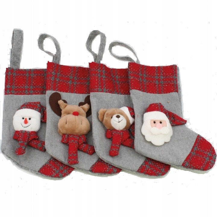 CHRISTMAS LARGE SUMPTUOUS SOCK WITH FELT MOTIF