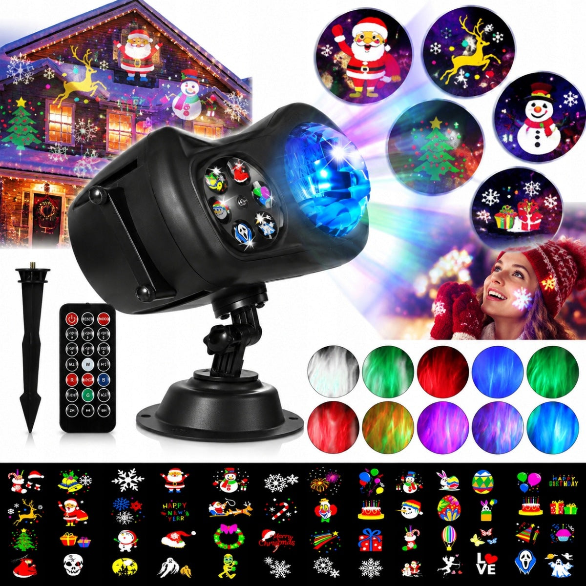 CHRISTMAS LASER GARDEN PROJECTOR FOR HOME PROJECTOR SNOW HALLOWEEN PATTERNS