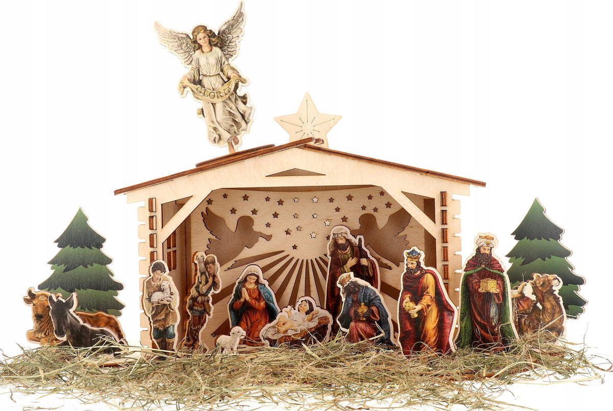 CHRISTMAS Nativity Scene 35 CM ILLUMINATED 3D V4 EAN (GTIN) 5904689110034