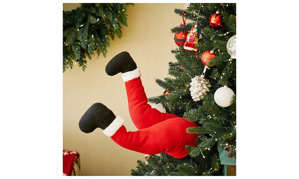 CHRISTMAS ORNAMENTS LEGS SANTA CLAUS PLUSH TOYS FOR CHRISTMAS TREE DECORATIONS Packaging status original