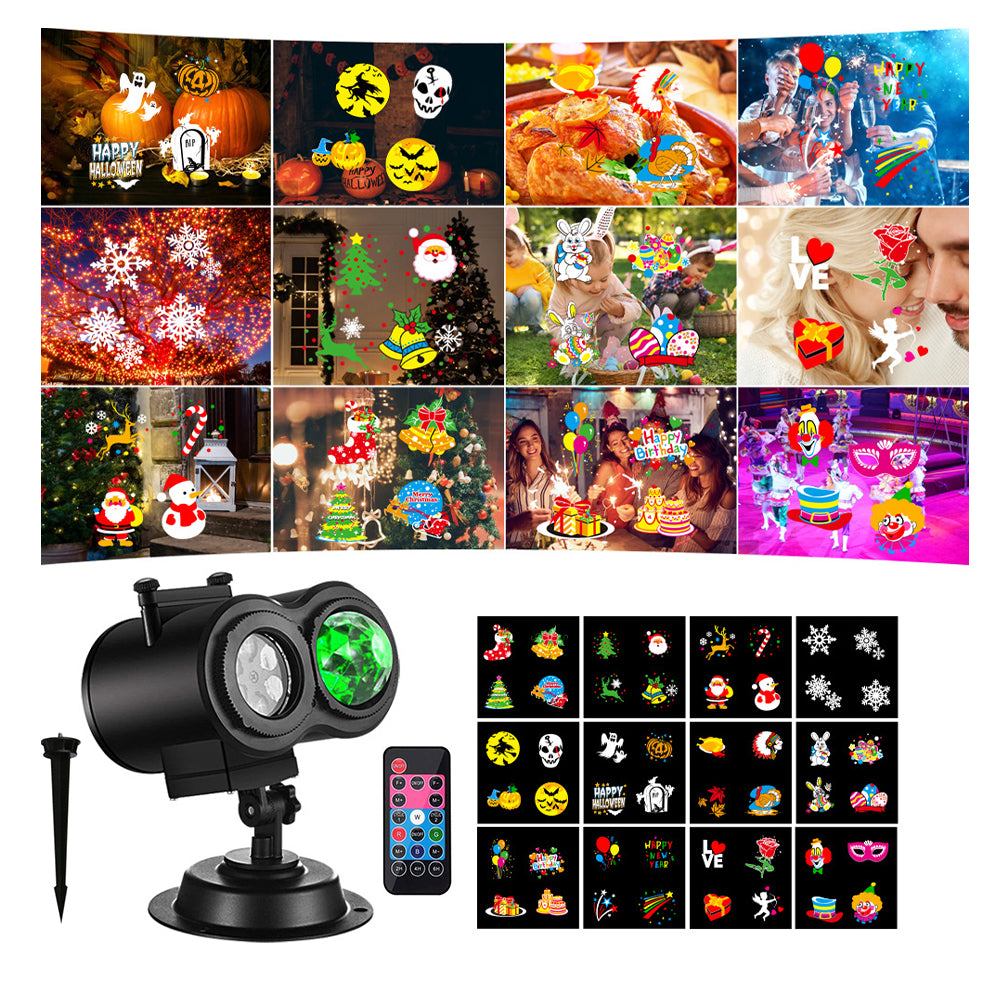CHRISTMAS OUTDOOR LED PROJECTOR 12 DESIGNS DYNAMIC PILOT PATTERN