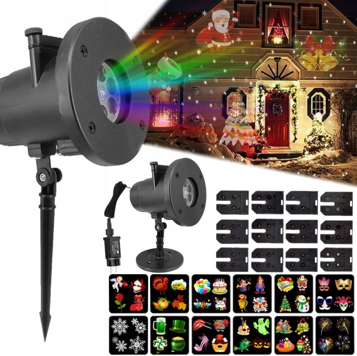 CHRISTMAS PROJECTOR LED 48 DESIGNS SNOW LASER SPOTLIGHT FOR HOME PROJECTOR
