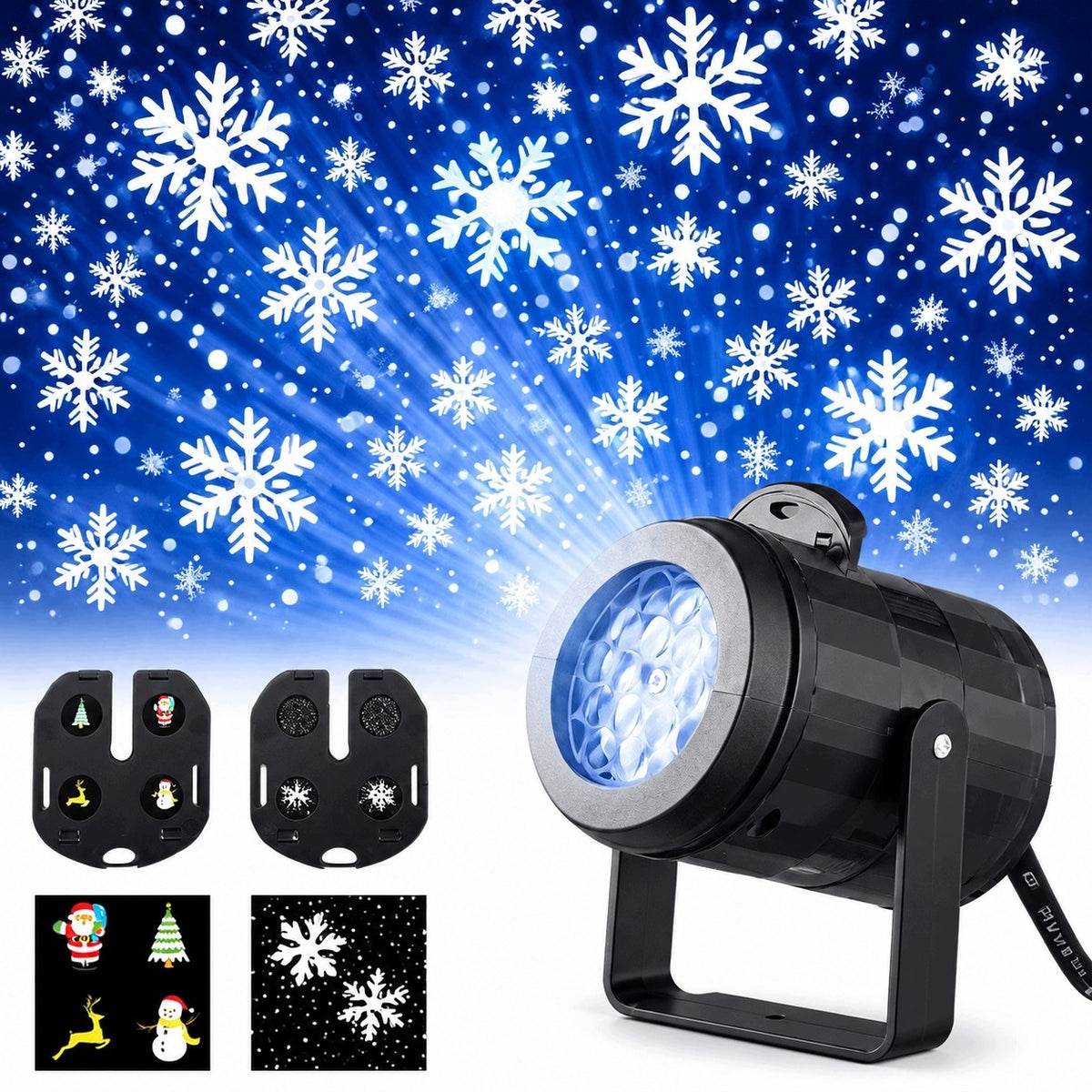 CHRISTMAS PROJECTOR LED SNOWFLAKES 2 IP65 ROTATING PATTERNS FOR GARDEN