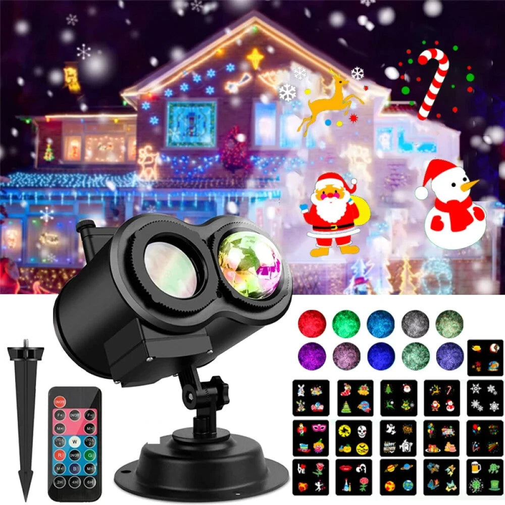 CHRISTMAS PROJECTOR LIGHTS WITH 12 PATTERNS AND 10 WATER WAVE LIGHTS