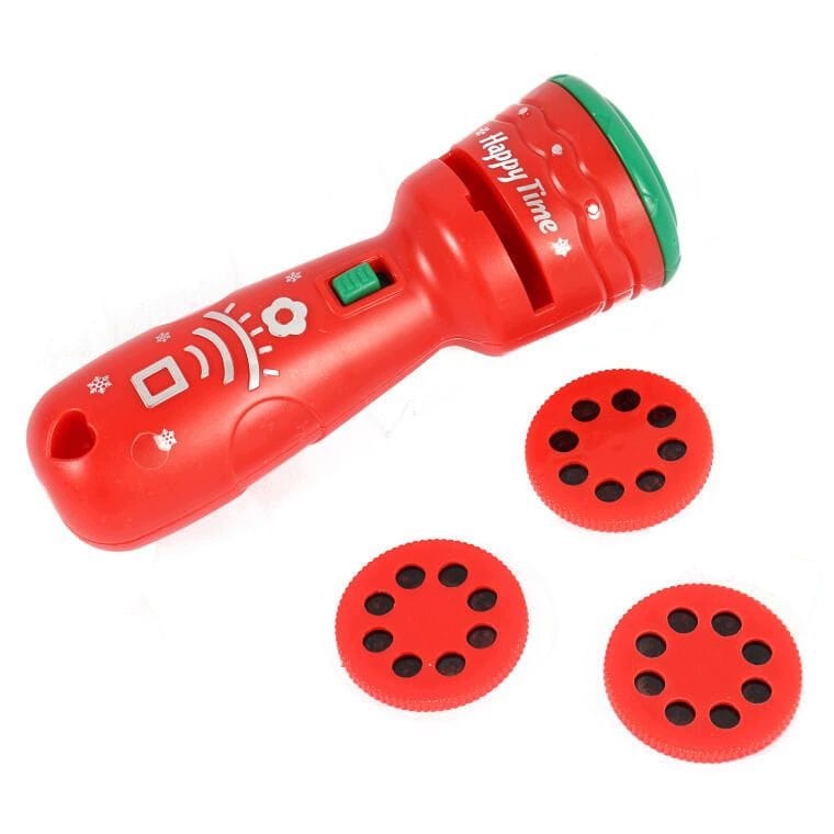 CHRISTMAS RED FLASHLIGHT PROJECTOR WITH BATTERY OPERATED PICTURES DECORATIVE LED Packaging status original