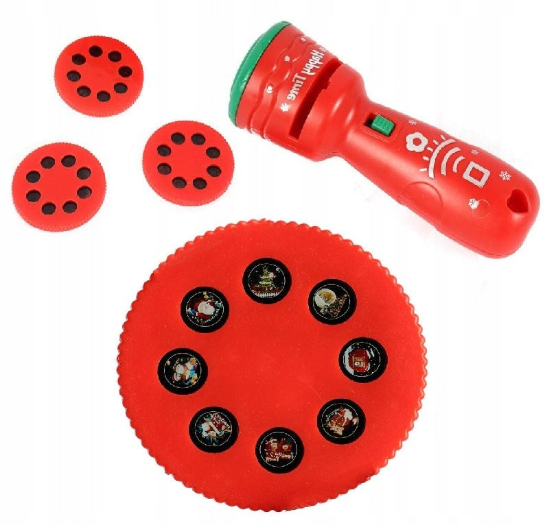 CHRISTMAS RED FLASHLIGHT PROJECTOR WITH BATTERY OPERATED PICTURES DECORATIVE LED