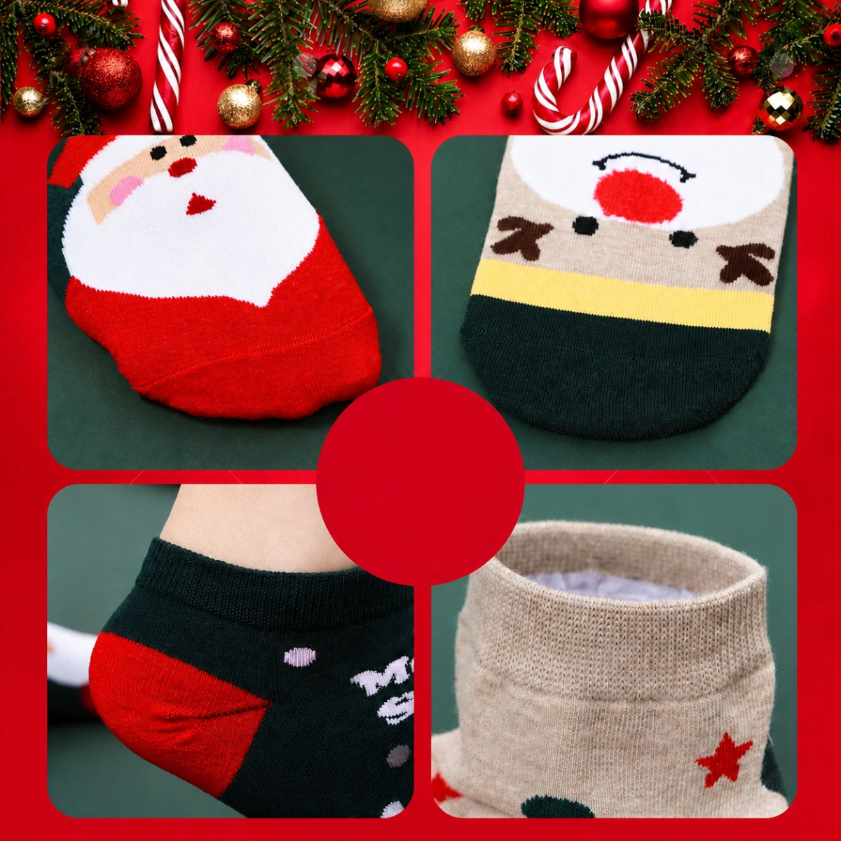CHRISTMAS SOCKS 24 PCS 12 PAIRS GIFT SET RANDOM SANTA DESIGNS Brand no brand