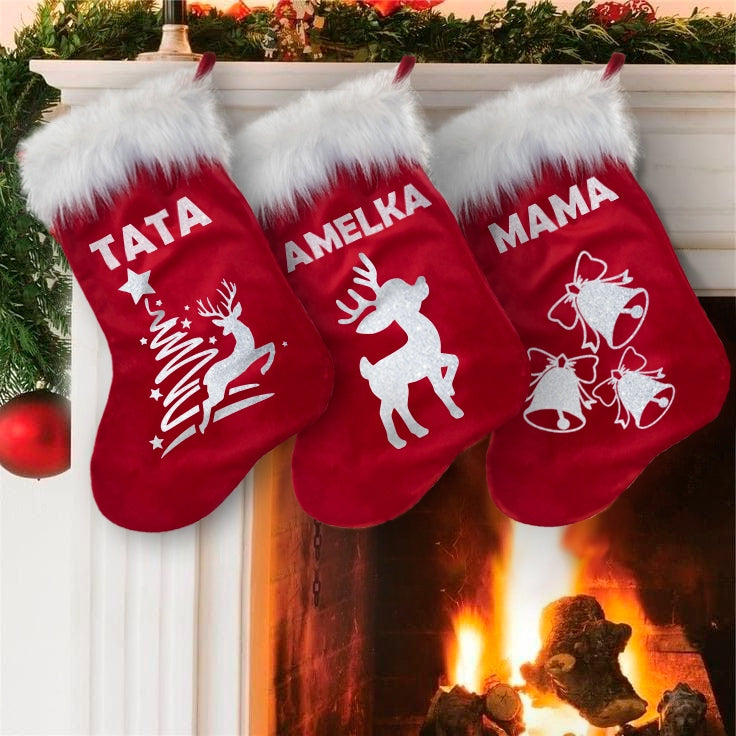 CHRISTMAS SOCKS FOR FIREPLACE WITH NAME FOR GIFTS SOCKS FOR FIREPLACE Packaging status original