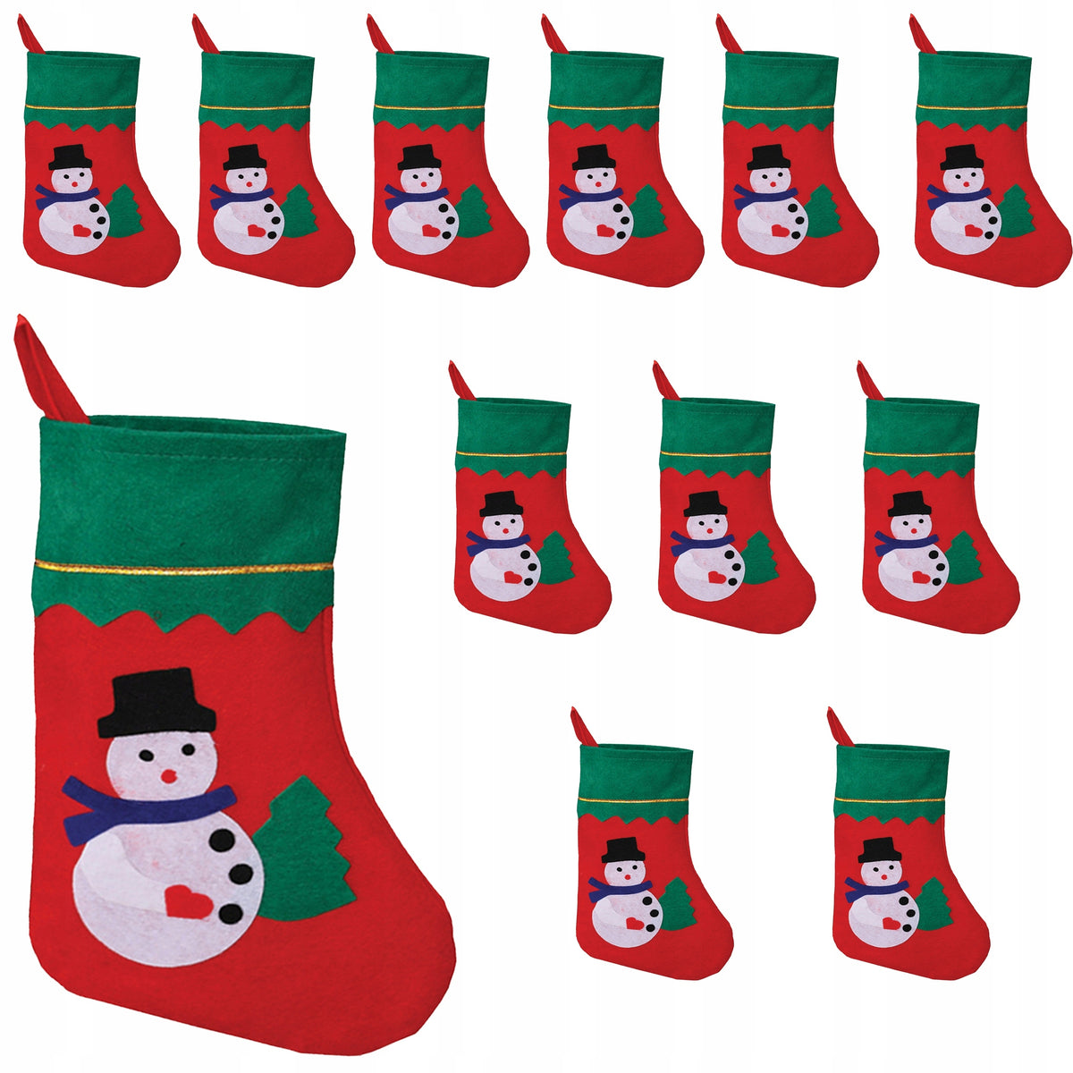 CHRISTMAS SOCKS FOR GIFTS SANTA CLAUS DECORATIVE SOCK 12 PIECES Brand ADGO