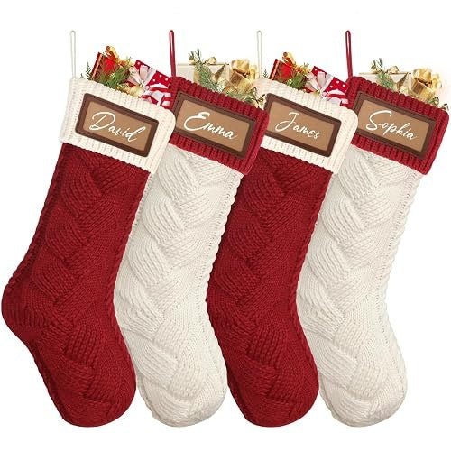 CHRISTMAS SOCKS KNITTED PERSONALIZED 46 CM SET OF 4 PCS. Brand no brand