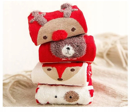 CHRISTMAS SOCKS SET IN BOX 4 PAIRS MEN'S WOMEN'S
