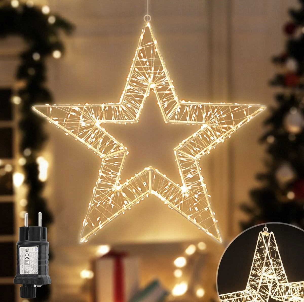 CHRISTMAS STAR LED 45 CM 720 LED 8 modes timer IP44