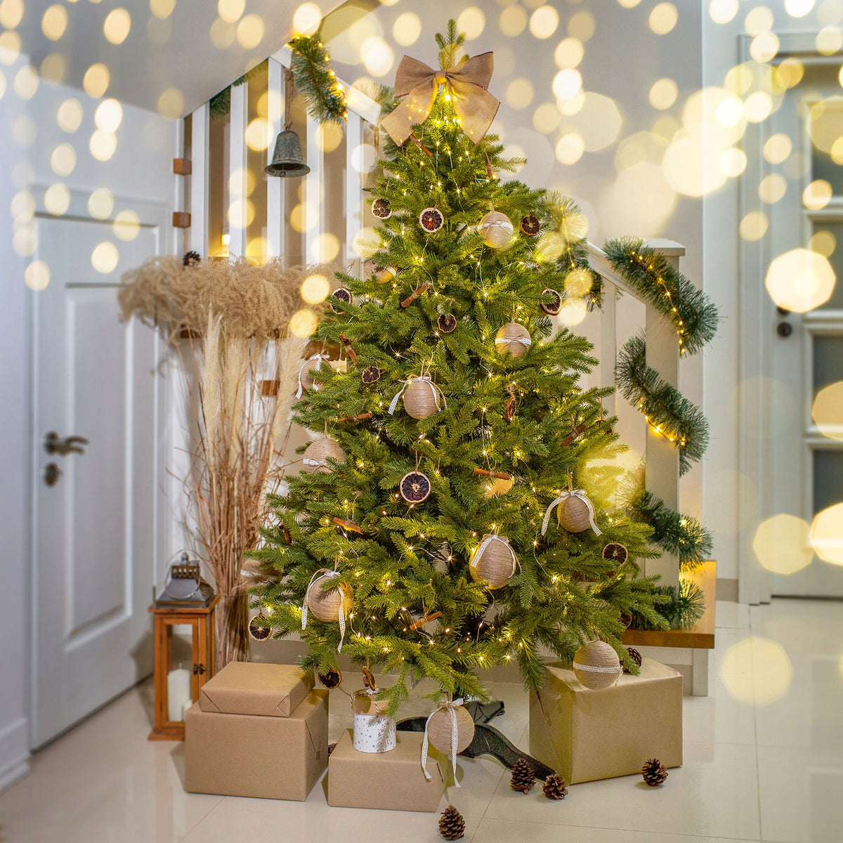 CHRISTMAS TREE ARTIFICIAL AS LIVE 180 cm SPRUCE PREMIUM 100% PE DENSE BEAUTIFUL STAND Color green