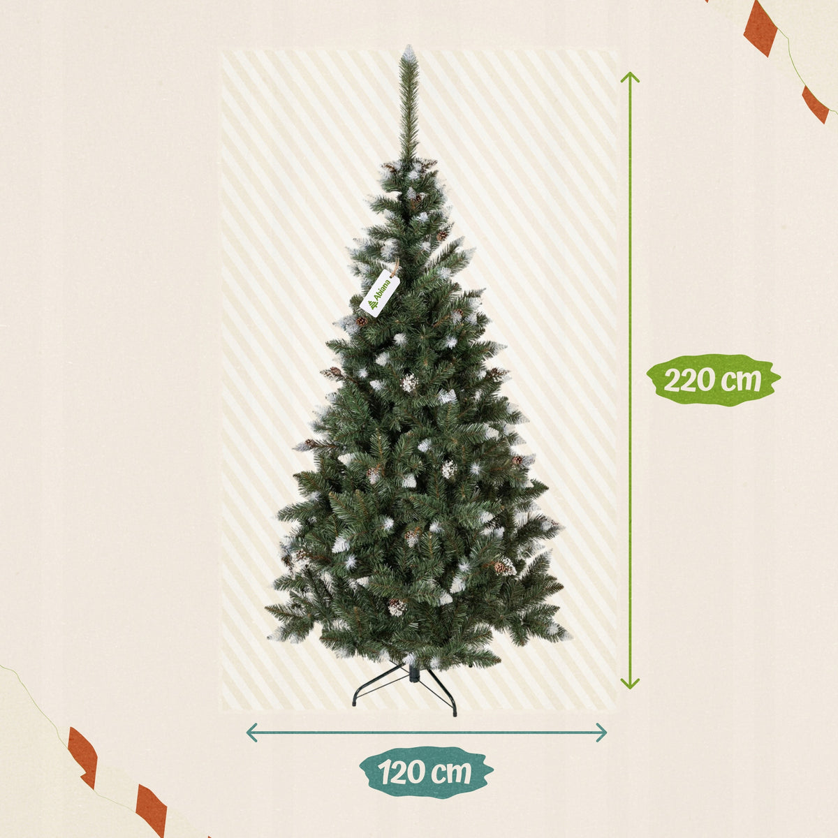 CHRISTMAS TREE ARTIFICIAL AS LIVE DIAMOND PINE 220 CM SNOW-COVERED ABIANA Manufacturer code choinka sztuczna diamentowa jak żywa premium
