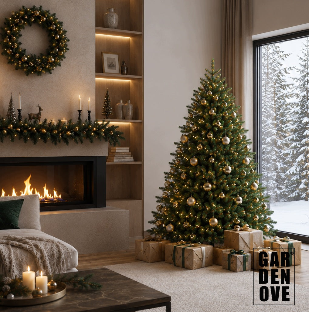 CHRISTMAS TREE ARTIFICIAL CAUCASIAN FIR 210cm LIKE ALIVE GARDENOVE Packaging status original