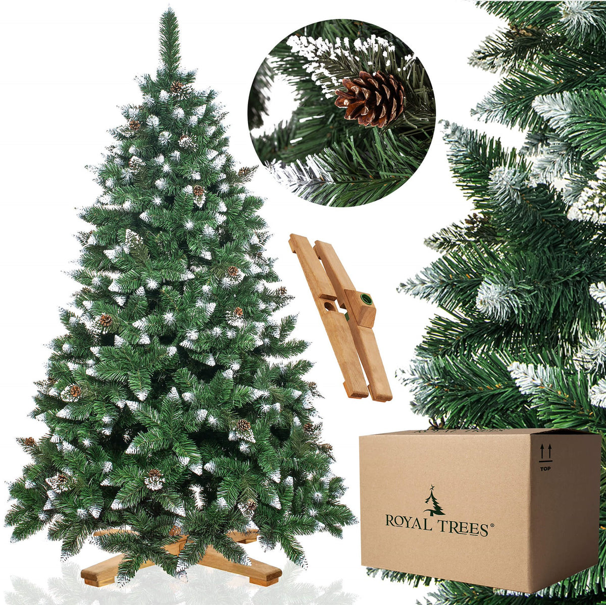 CHRISTMAS TREE ARTIFICIAL DIAMOND PINE ROYAL TREES PREMIUM 220 cm DENSE + FREEBIE