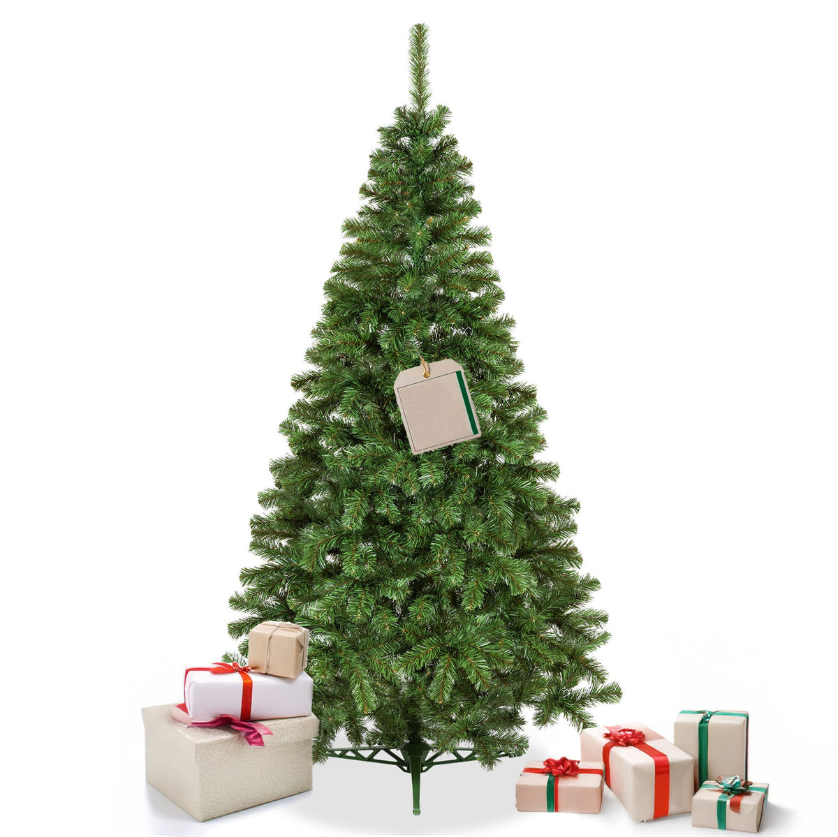 CHRISTMAS TREE ARTIFICIAL FIR GREEN DENSE 220cm STAND SPRUCE LIKE ALIVE + FREEBIE Packaging status original