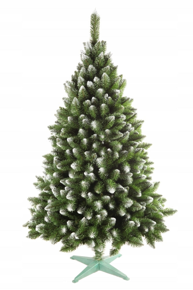 CHRISTMAS TREE ARTIFICIAL FIR GREEN WITH WHITE ENDS 220 cm DENSE + STAND