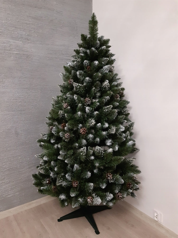 CHRISTMAS TREE ARTIFICIAL GREEN DIAMOND PINE DENSE 90 cm FROSTED Manufacturer code choinka z szyszkami ośnieżona 90cm