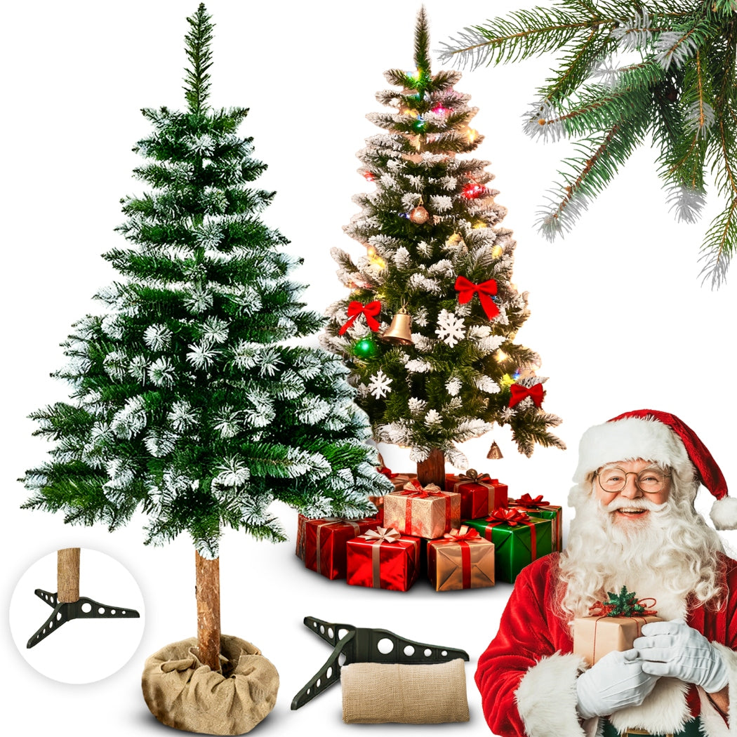 CHRISTMAS TREE ARTIFICIAL PINE ON A DIAMOND TRUNK SNOW-COVERED 180 CM LIKE A LIVING DENSE