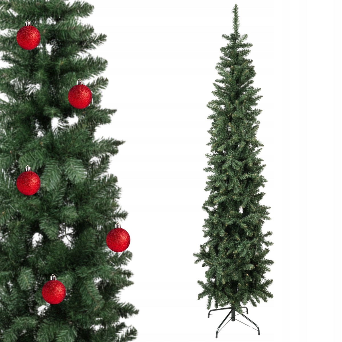 CHRISTMAS TREE ARTIFICIAL SLIM NARROW 220 CM X 70 CM SPRUCE HIGH HOLIDAYS + STAND