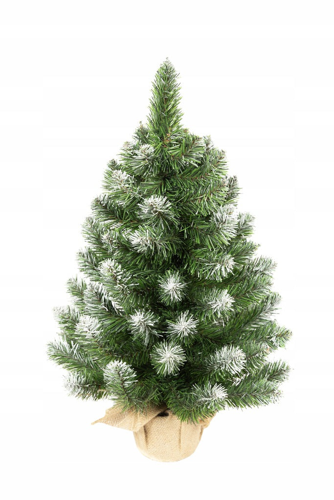 CHRISTMAS TREE ARTIFICIAL SMALL CHRISTMAS TREE DIAMOND PINE 60 CM JUTE PREMIUM SNOW-COVERED Packaging status original
