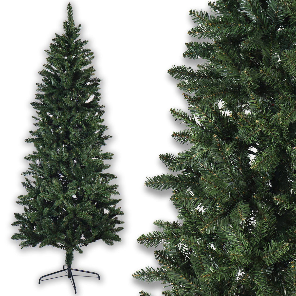 CHRISTMAS TREE ARTIFICIAL SPRUCE 220 CM BEAUTIFUL DENSE WITH STAND GREEN AS ALIVE