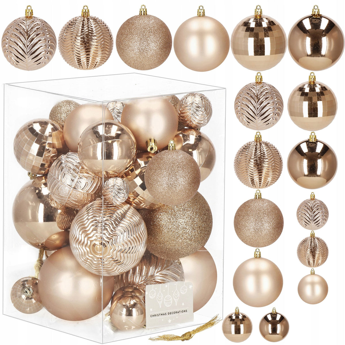 CHRISTMAS TREE BALLS CHRISTMAS TREE CREATE BAUBLE 33PCS SET, UNBREAKABLE PENDANT Packaging status original
