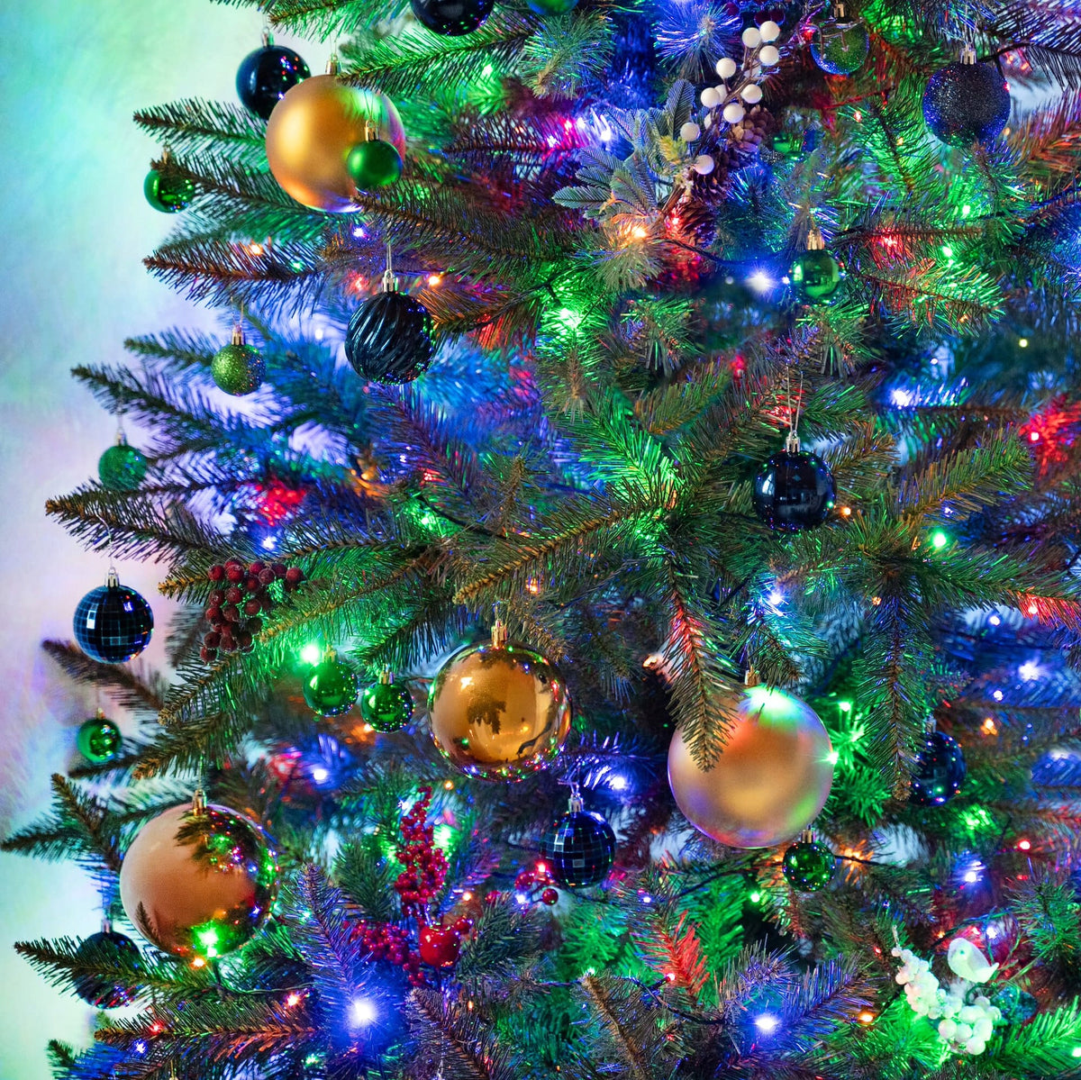 CHRISTMAS TREE BAUBLE SET 77PCS GOLD BAUBLES MIX CHRISTMAS TREE DESIGNS Brand Springos