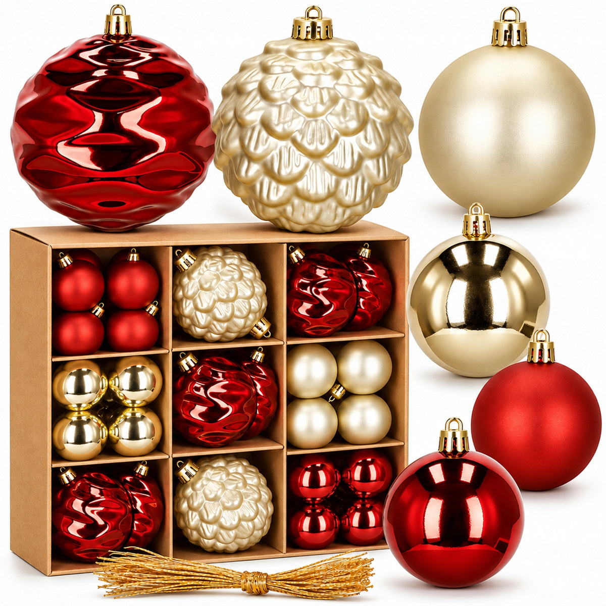 CHRISTMAS TREE BAUBLES CHRISTMAS TREE BAUBLE 37PCS SET UNBREAKABLE PENDANT