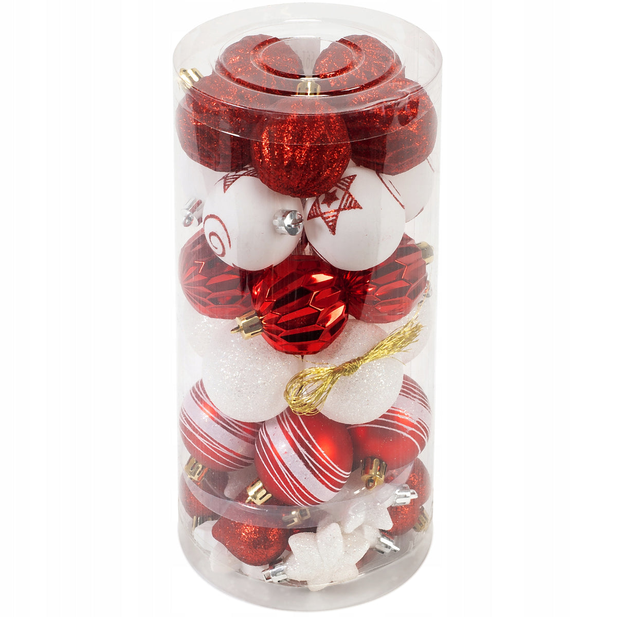 CHRISTMAS TREE BAUBLES LARGE SET DECORATIONS RED XXL Packaging status original