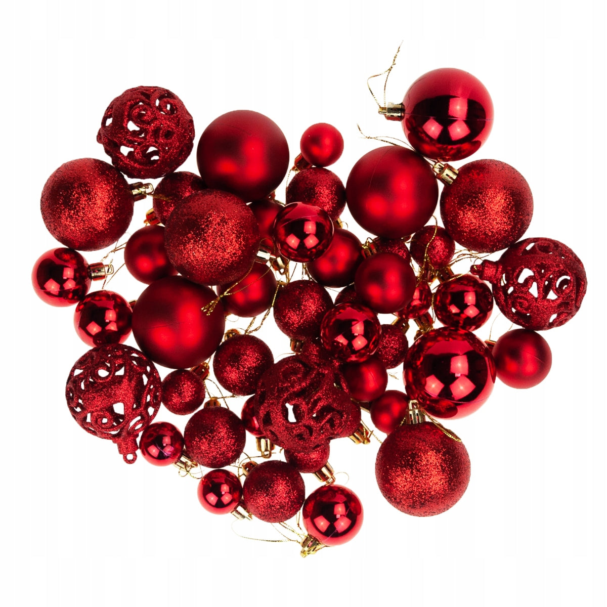 CHRISTMAS TREE BAUBLES RED SET XXL 100pcs DIFFERENT DESIGNS BAUBLES 6/4/3cm EAN (GTIN) 5900291547121