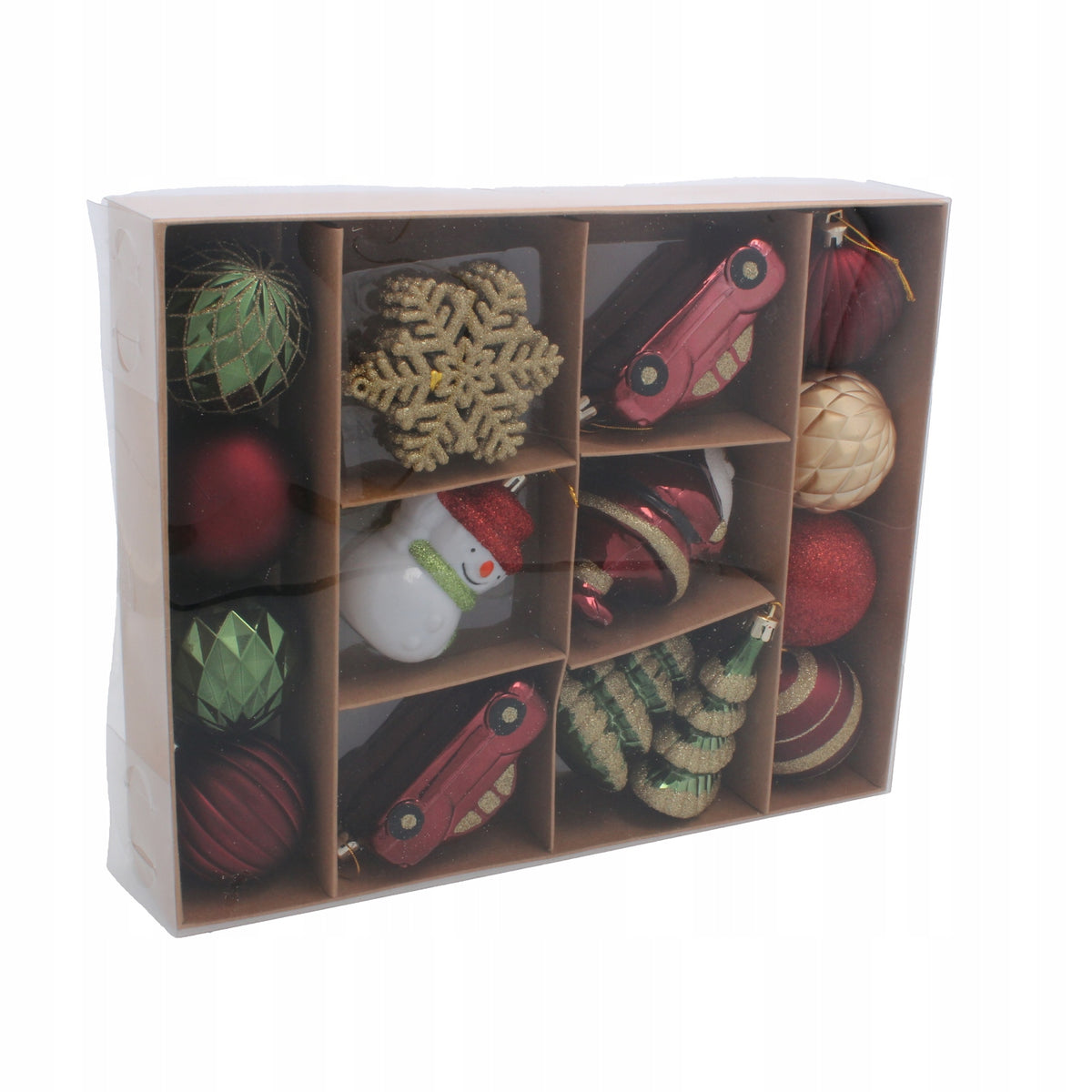 CHRISTMAS TREE BAUBLES SET OF 20 CHRISTMAS DECORATIONS BROWN / BURGUNDY Manufacturer code BAI5300