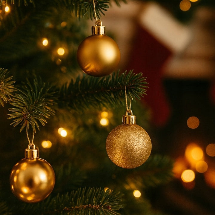 CHRISTMAS TREE BAUBLES UNBREAKABLE CHRISTMAS ORNAMENTS GOLD 100 PCS SET XXL Packaging status original